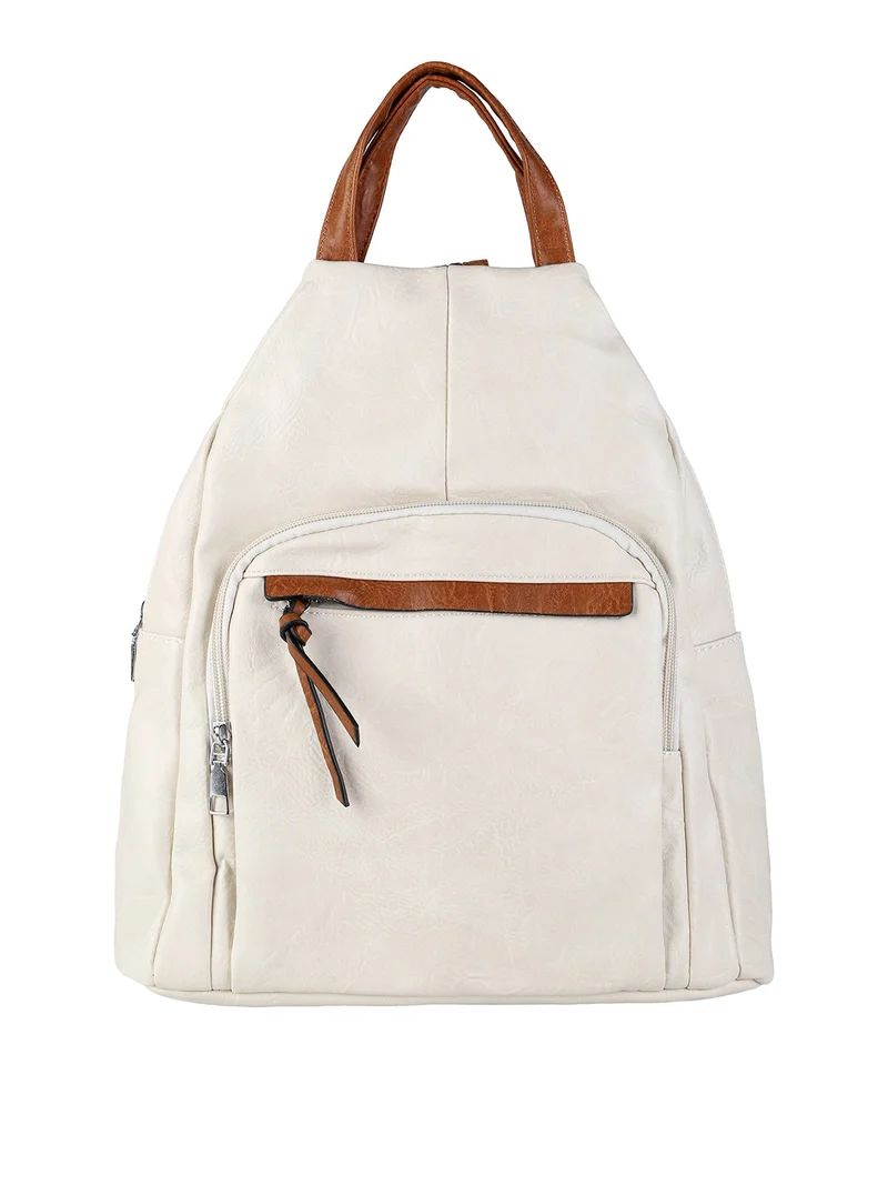 Zaino in ecopelle da donna - beige