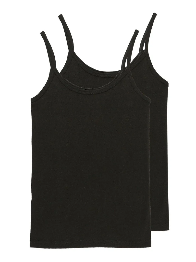 Canotte a spalla fine confezione 2 pezzi - nero