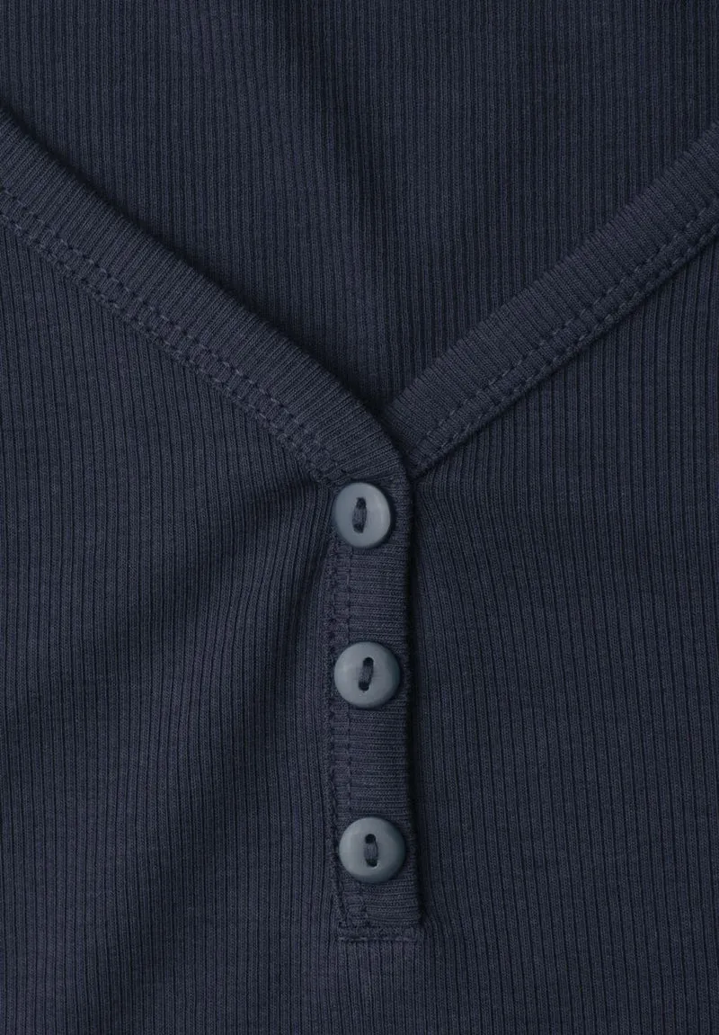 3/4-Arm Shirt mit Knopfdetail