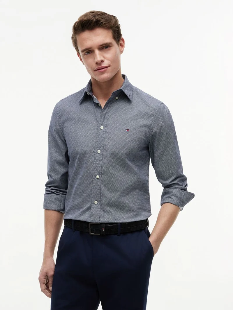 FLEX POPLIN SMALL PRINT SHIRT
