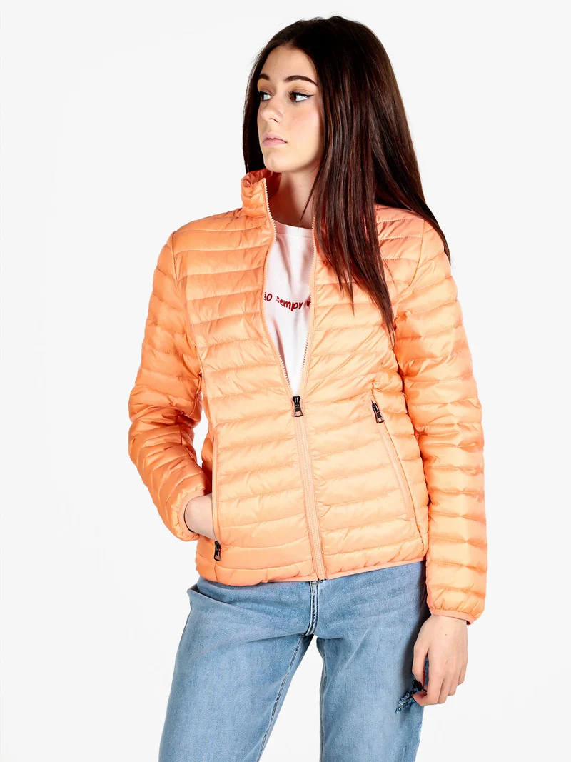 Piumino leggero da donna con cerniera - arancione