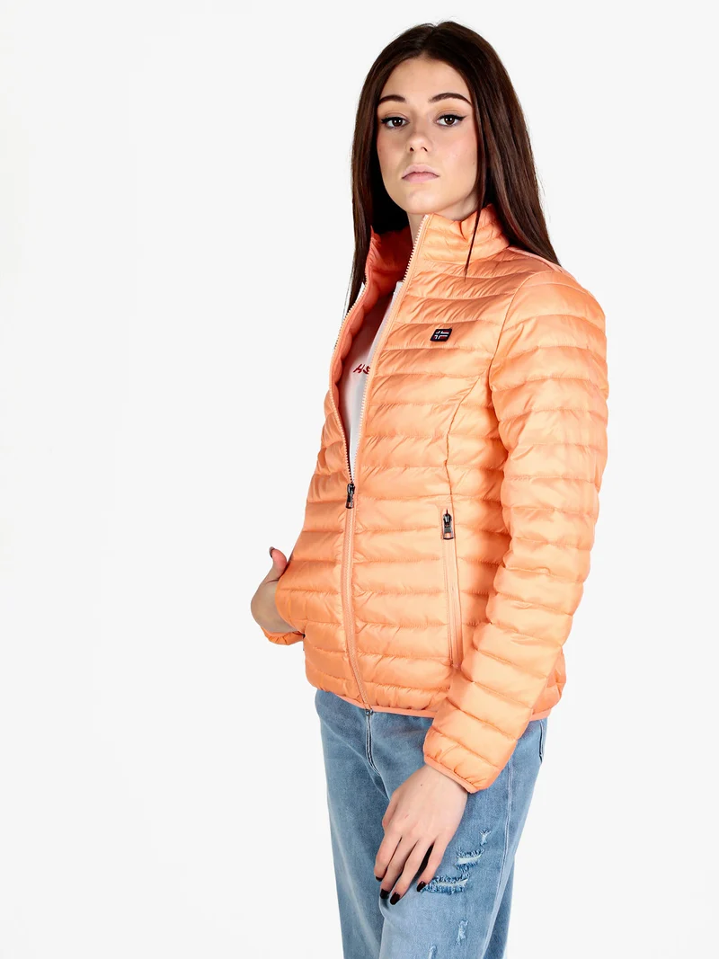 Piumino leggero da donna con cerniera - arancione