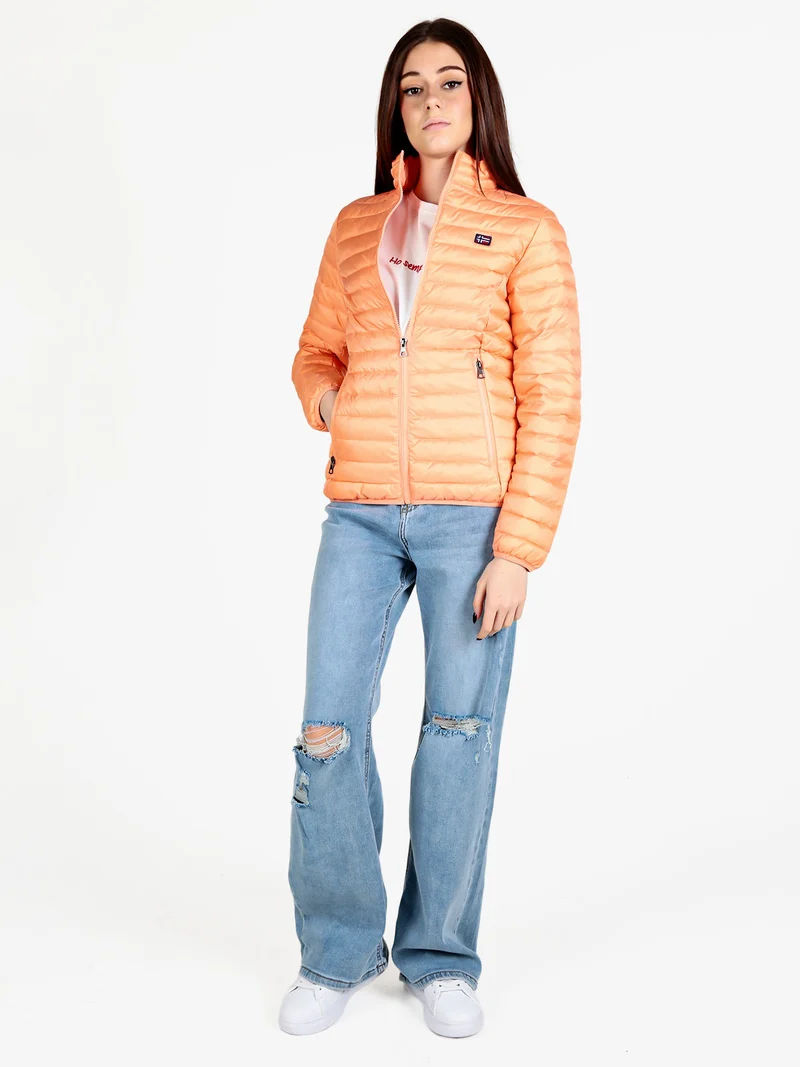 Piumino leggero da donna con cerniera - arancione