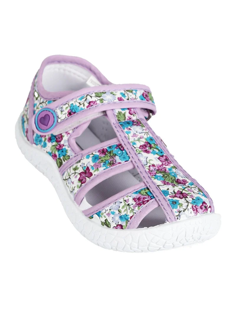 Sandali chiusi fiorati da bambina - lilla