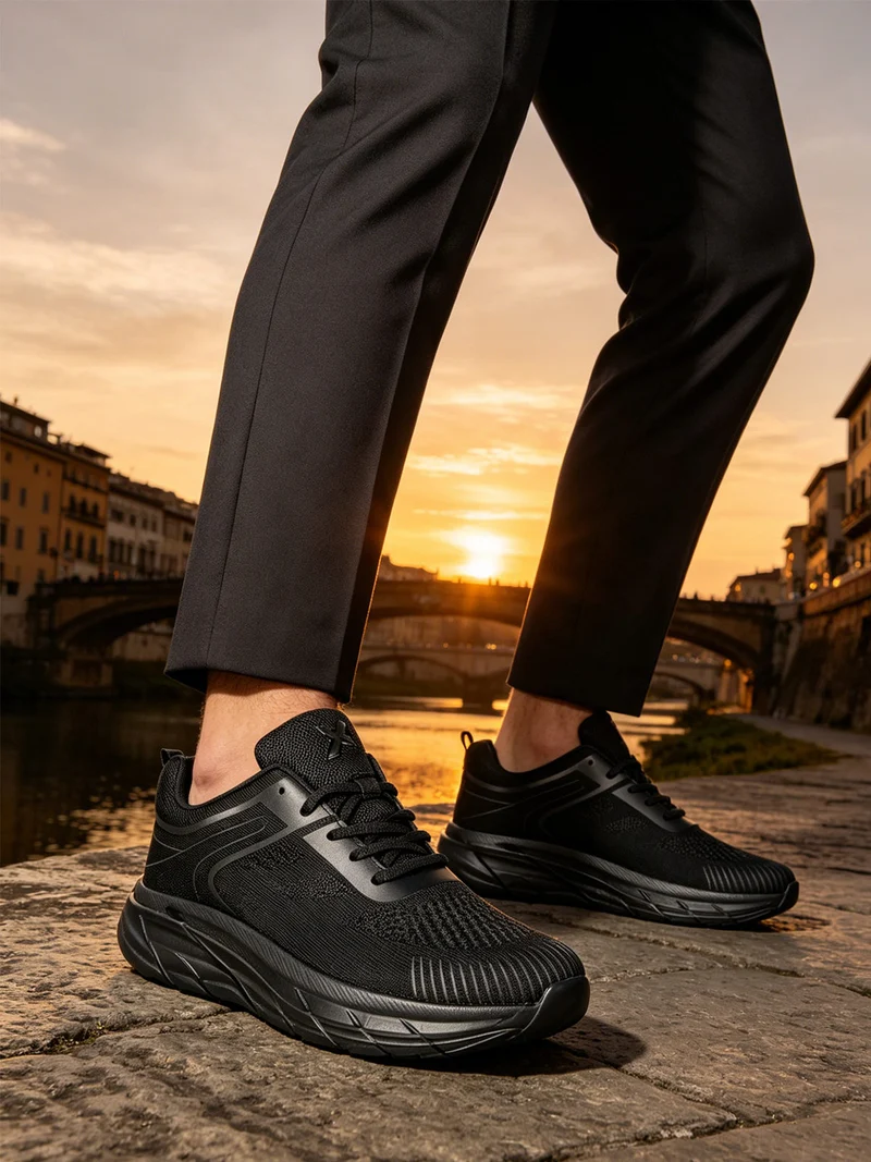 Sneakers sportive da uomo in tessuto - nero