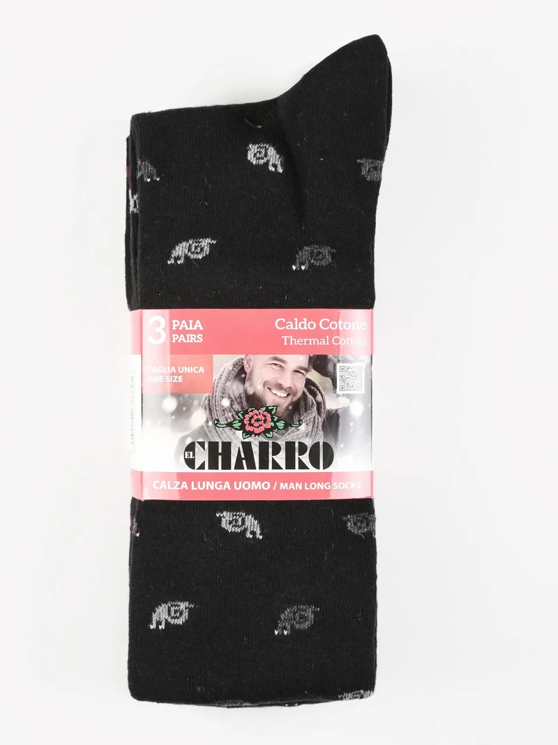 Calze lunghe uomo lumaca confezione 3 paia - nero