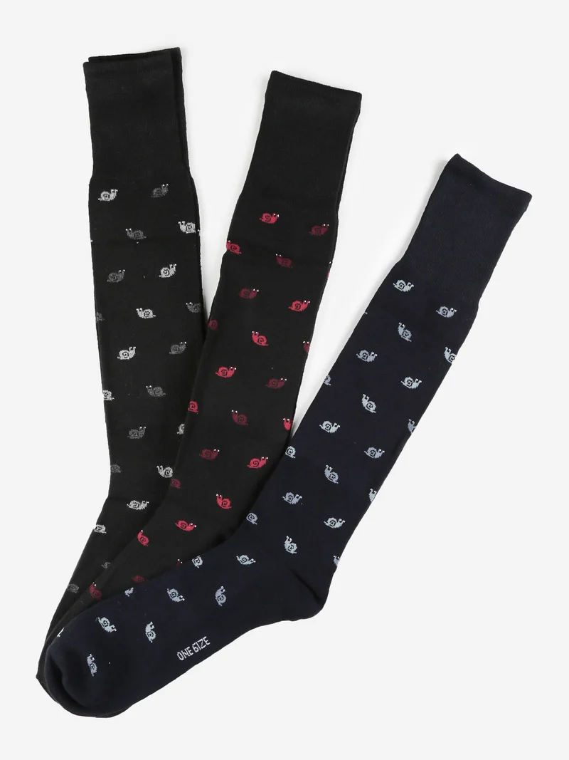 Calze lunghe uomo lumaca confezione 3 paia - nero