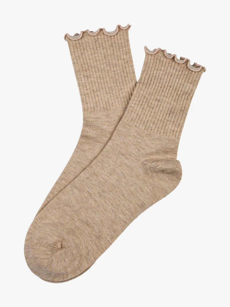 Calze midi donna misto lana - cammello
