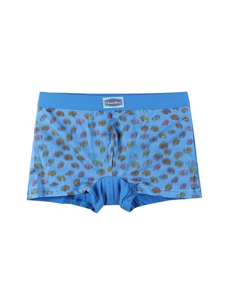 Boxer in cotone da bambino con stampe - blu