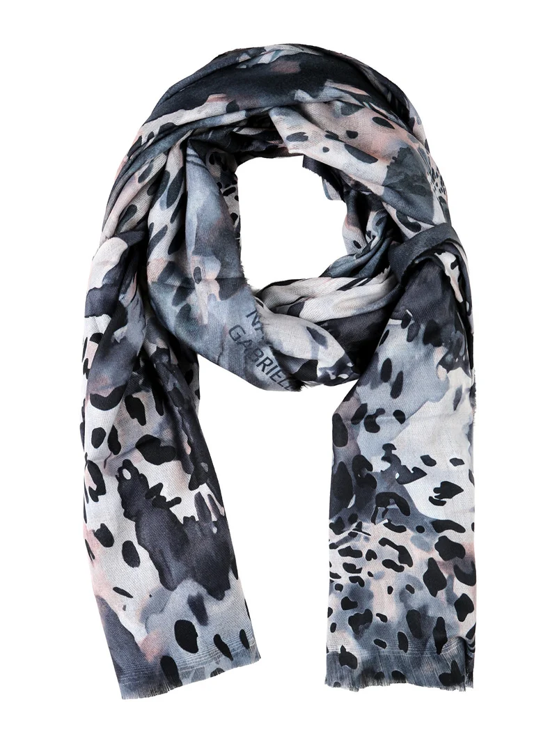 Sciarpa donna leggera con stampe - nero