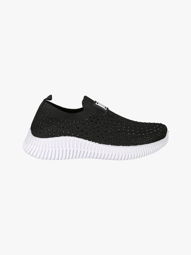Sneakers donna slip on con borchie - nero