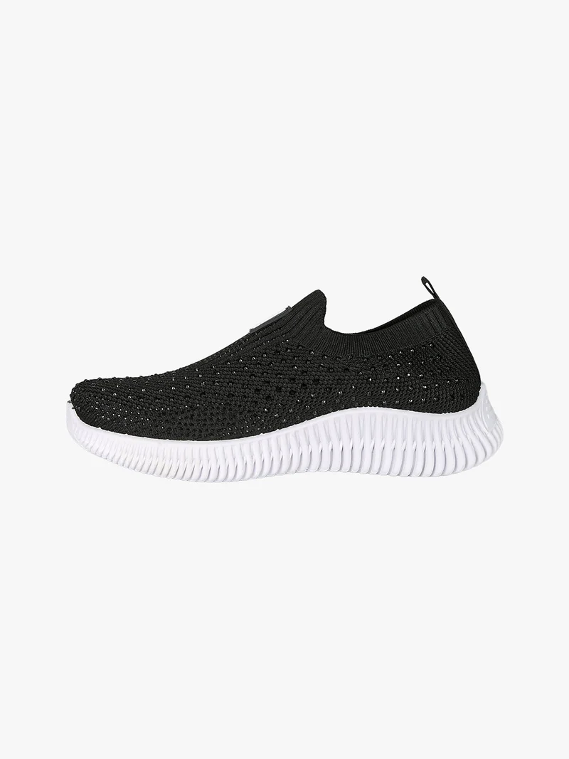 Sneakers donna slip on con borchie - nero