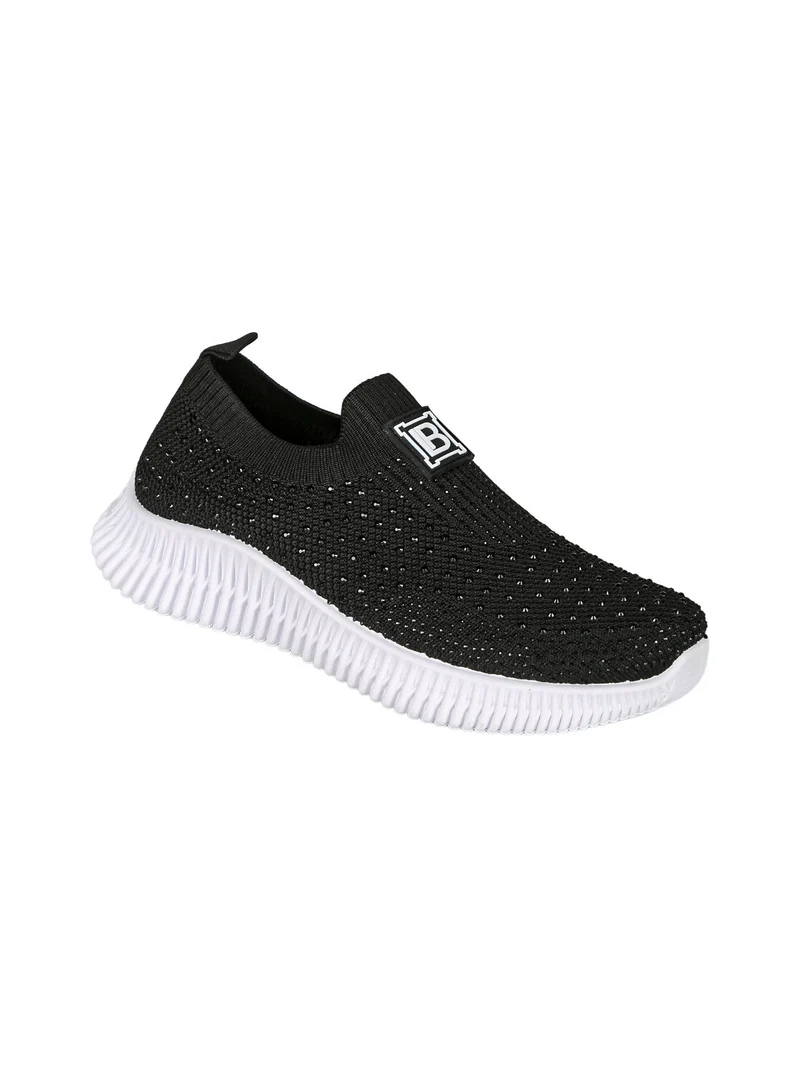 Sneakers donna slip on con borchie - nero