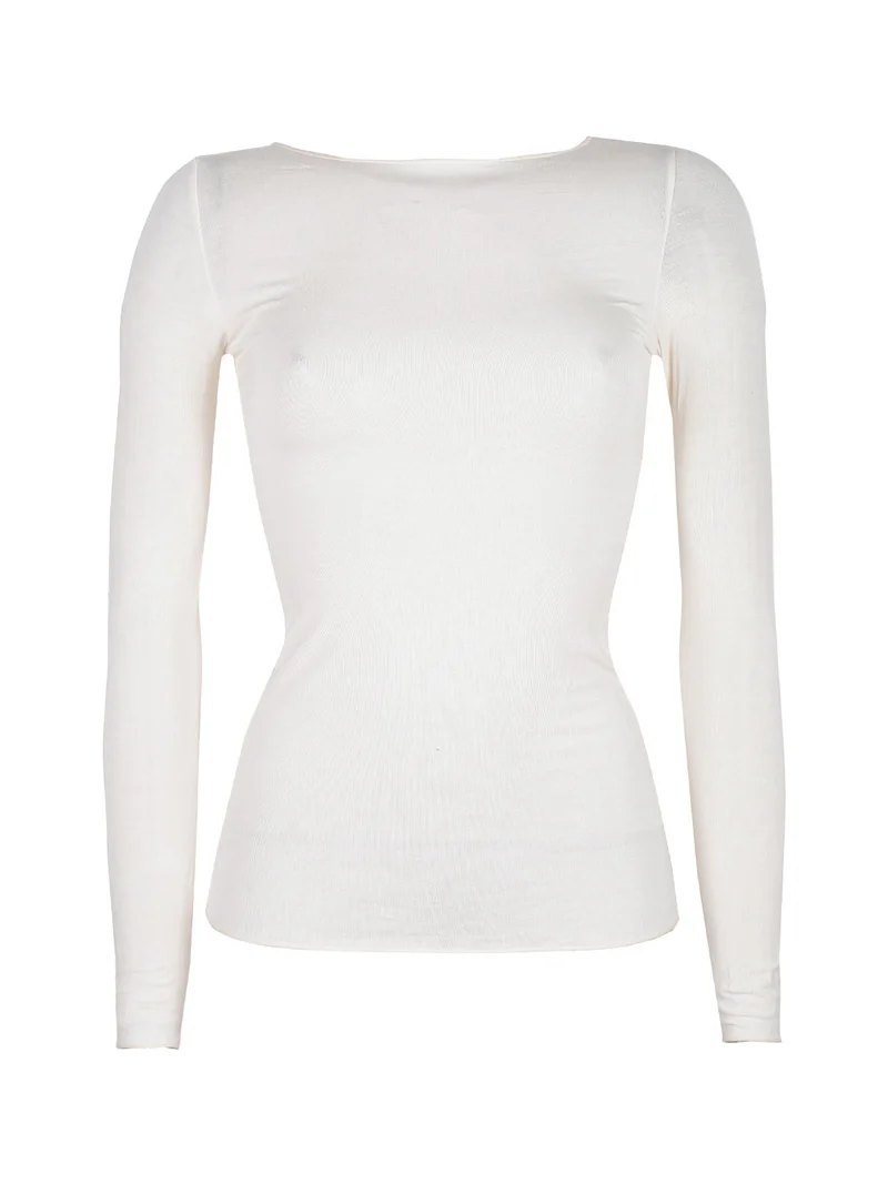 P0713C Maglia in misto cashmere - naturale