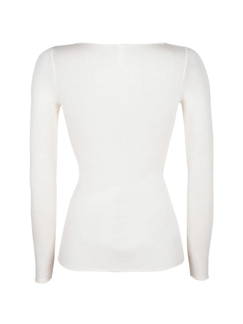 P0713C Maglia in misto cashmere - naturale