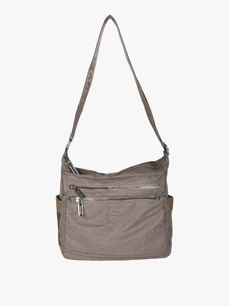 Borsa a tracolla da donna in nylon - taupe