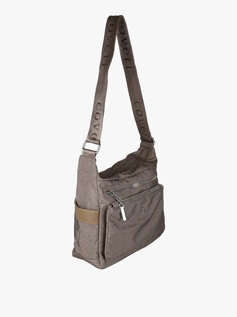 Borsa a tracolla da donna in nylon - taupe