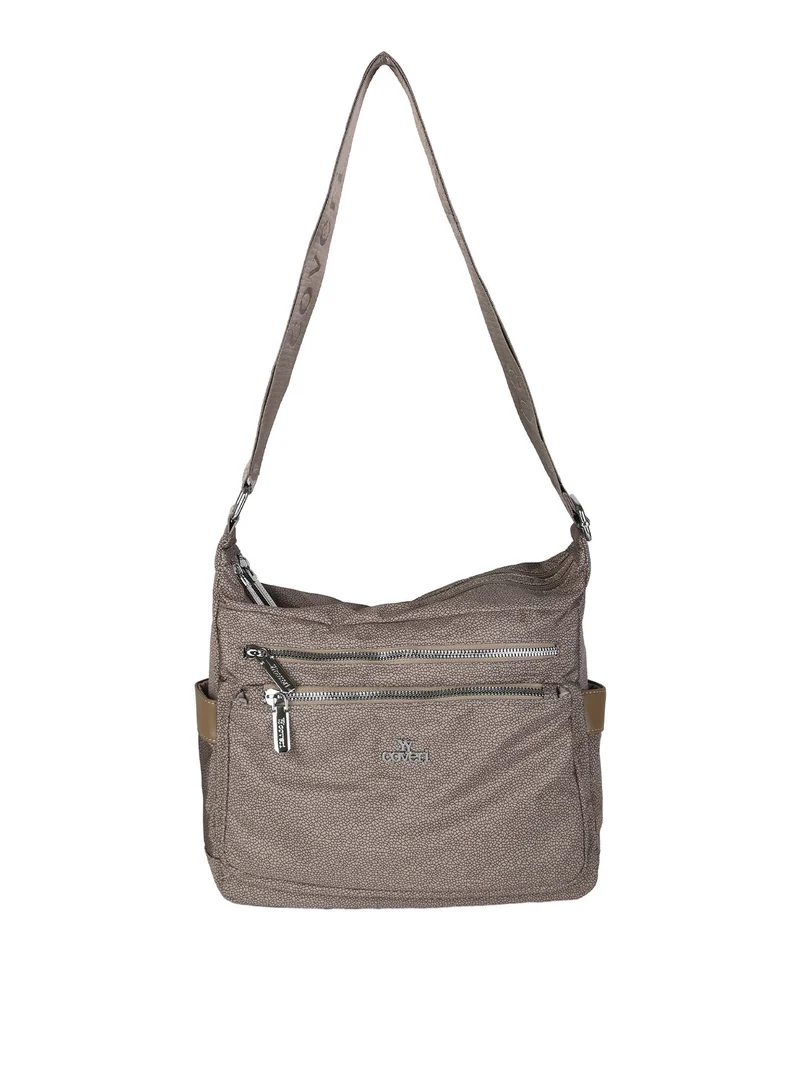 Borsa a tracolla da donna in nylon - taupe