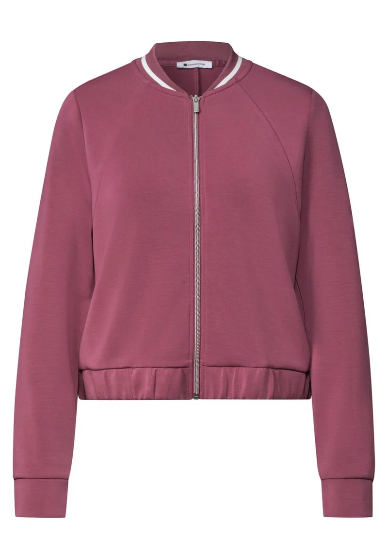 Langarm Jacke im Silk-Look mit Zipper