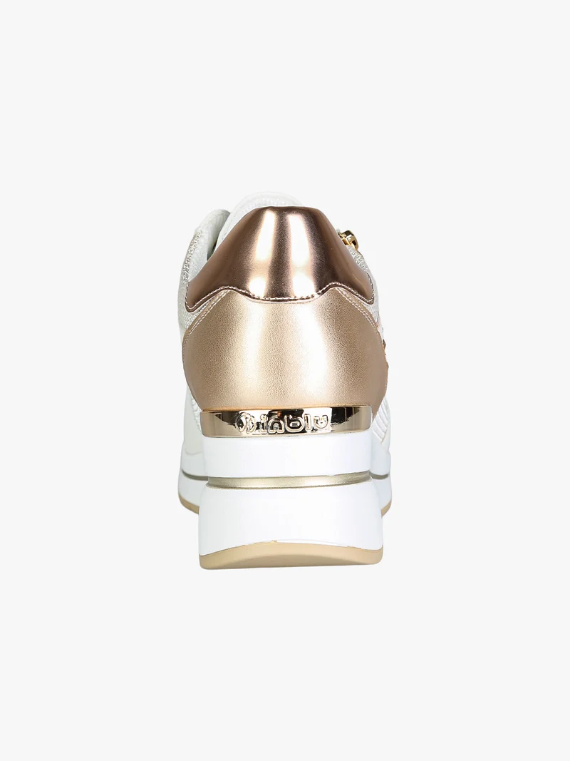 Sneakers donna con zeppa - bianco
