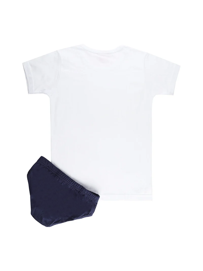 Completo intimo da bambino slip+ t-shirt - bianco