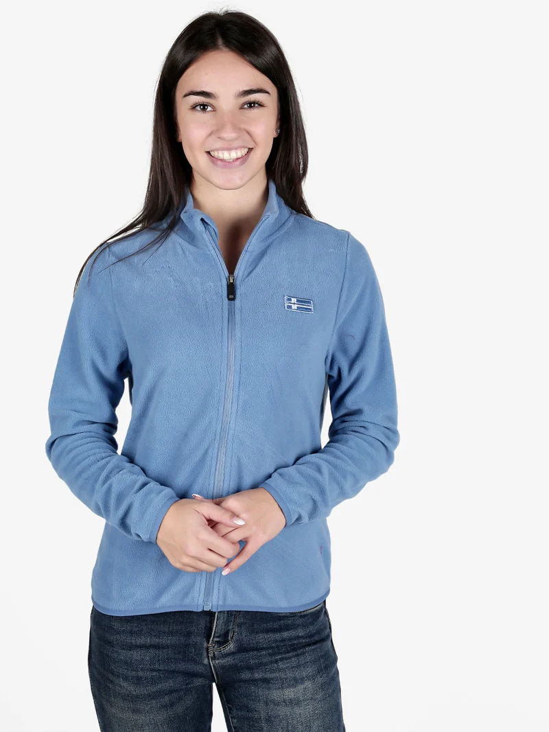 Felpa donna in pile full zip - blu