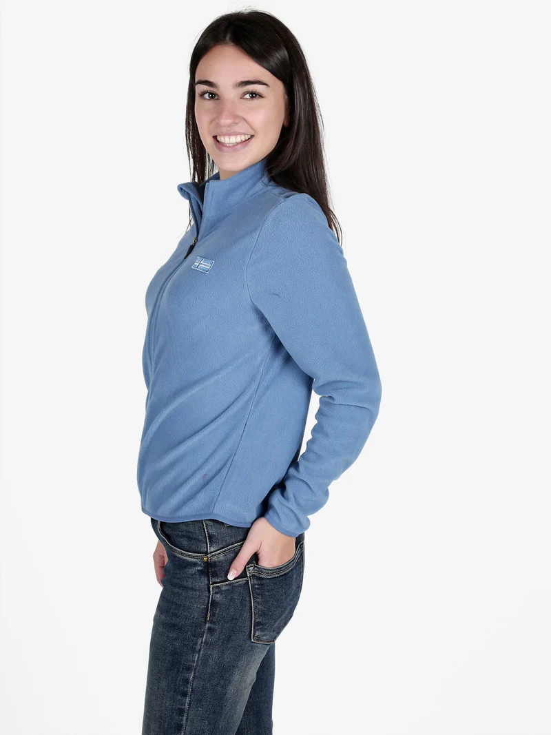 Felpa donna in pile full zip - blu