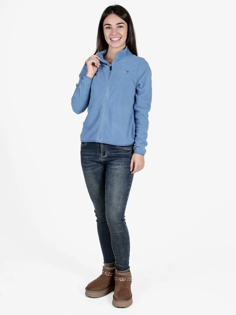 Felpa donna in pile full zip - blu
