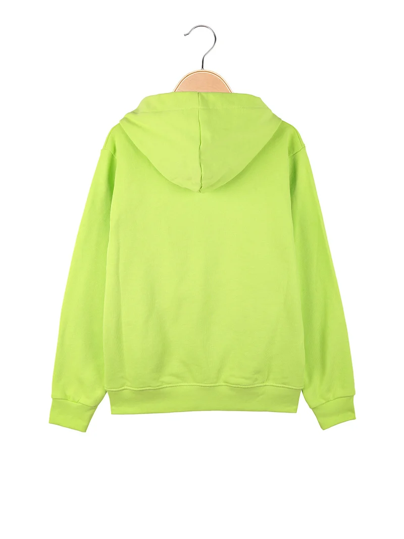 Felpa da ragazzo con cappuccio - verde chiaro