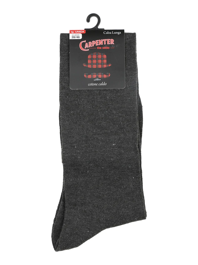 Calze lunghe da uomo in caldo cotone - antracite