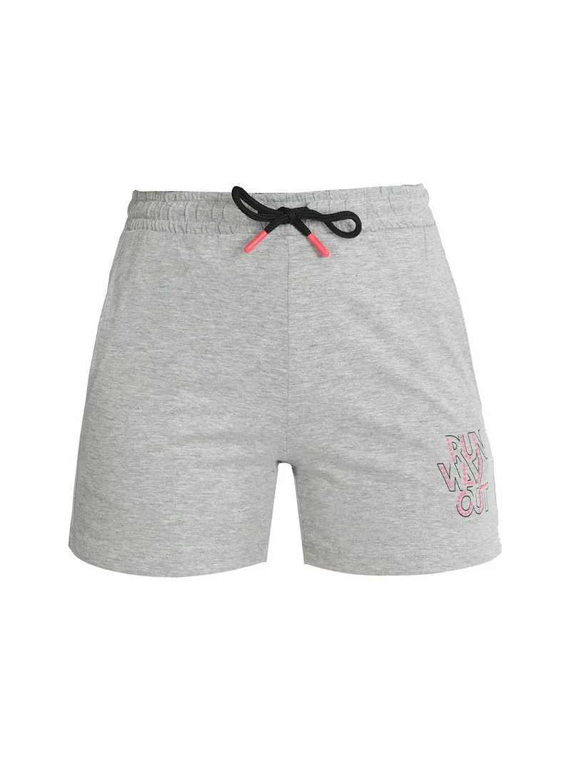 Shorts sportivi in cotone donna con coulisse - grigio