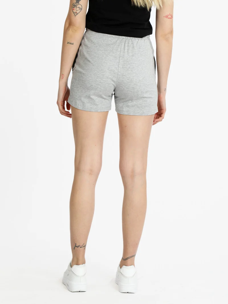 Shorts sportivi in cotone donna con coulisse - grigio