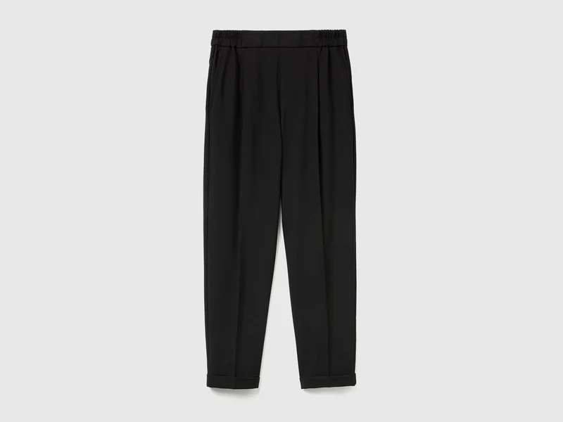 Hose mit Bündchen aus Stretch-Viskose-Mix