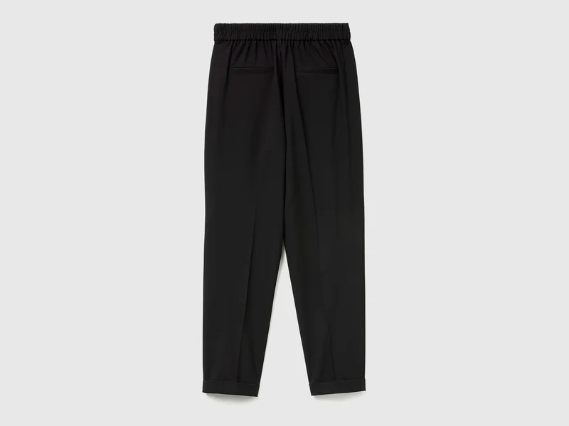 Hose mit Bündchen aus Stretch-Viskose-Mix