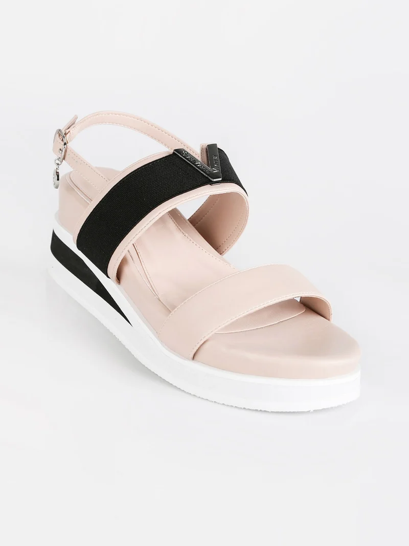 Sandali donna con zeppa - nudo