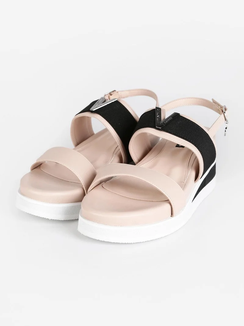 Sandali donna con zeppa - nudo