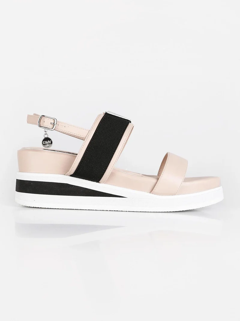Sandali donna con zeppa - nudo