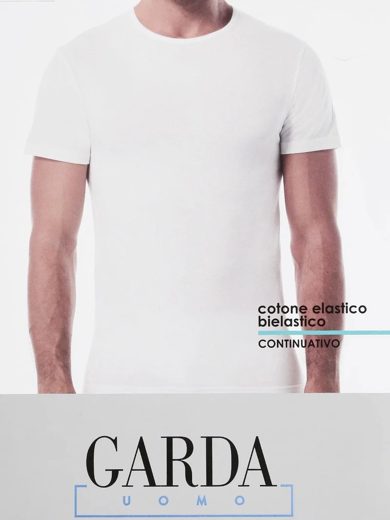 T-shirt intima uomo girocollo in cotone bielastico - nero