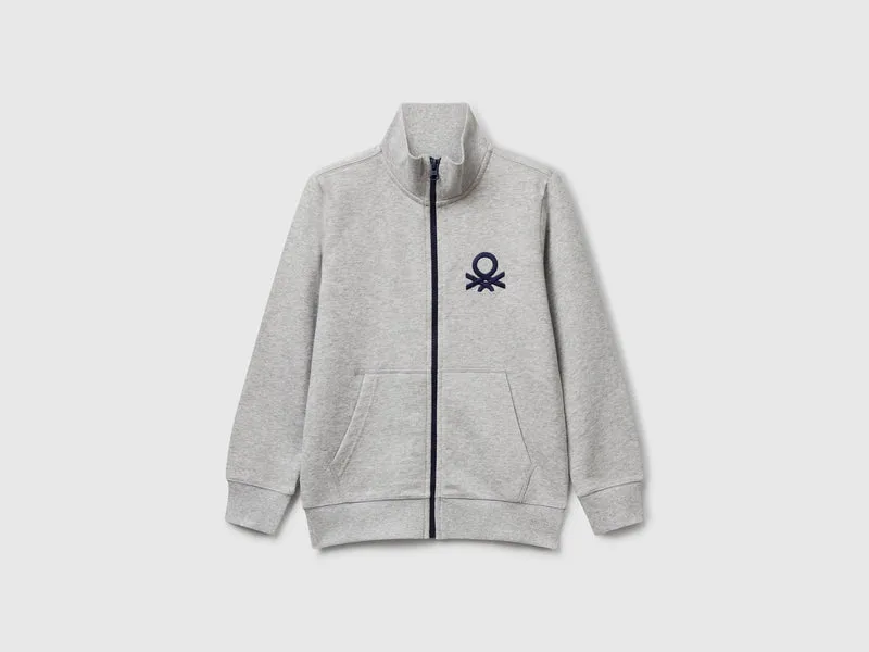 Sweatshirt aus reiner Baumwolle mit Reißverschluss