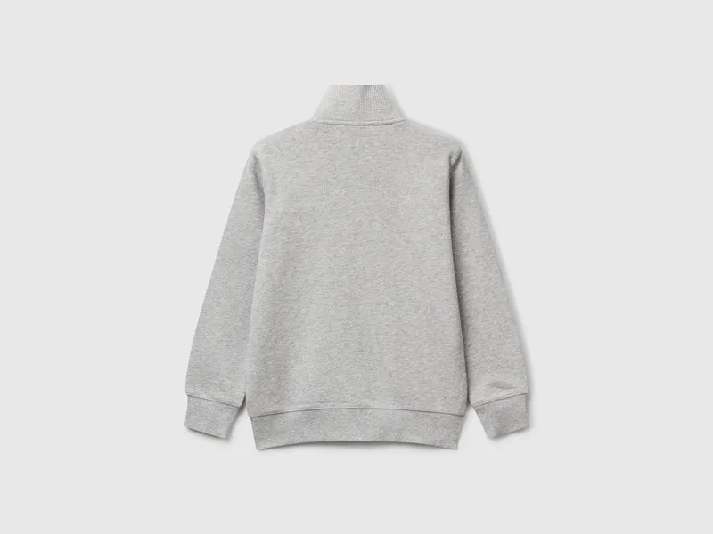 Sweatshirt aus reiner Baumwolle mit Reißverschluss