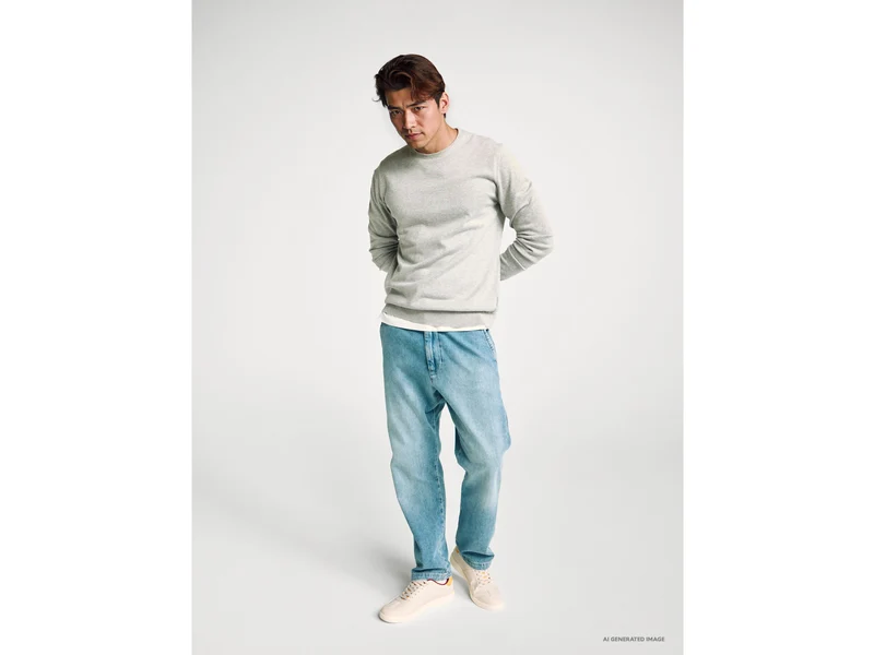 Pullover mit Rundhalsausschnitt aus 100 % Baumwolle