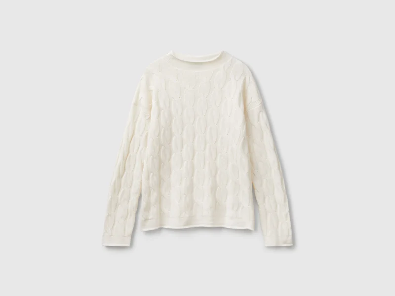 Zopfmusterpullover aus Kaschmirmischung