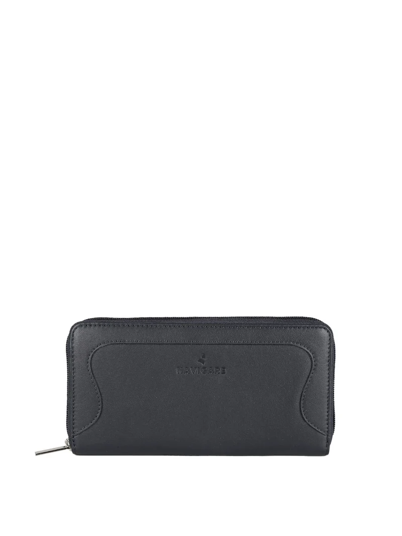 Portaglio in vera pelle donna - blu scuro