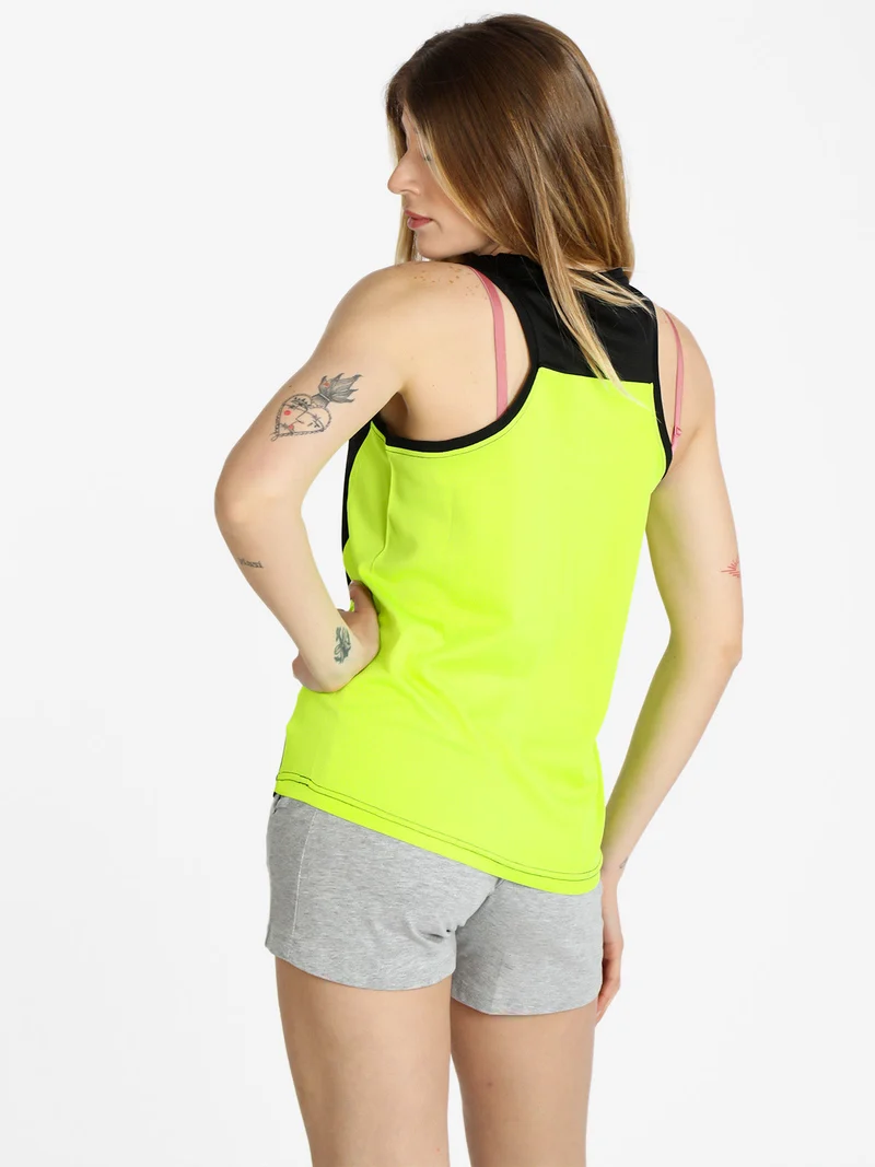 Canotta sportiva donna bicolor - nero