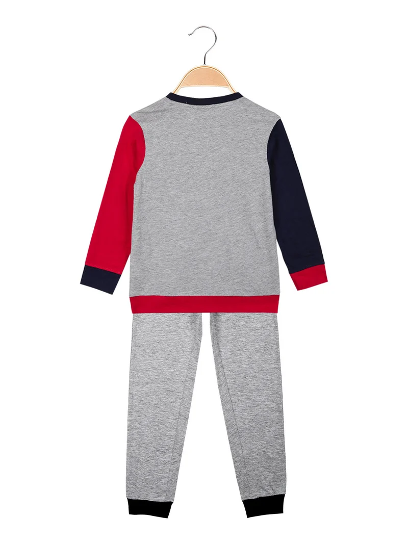 Pigiama lungo da bambino in cotone - grigio