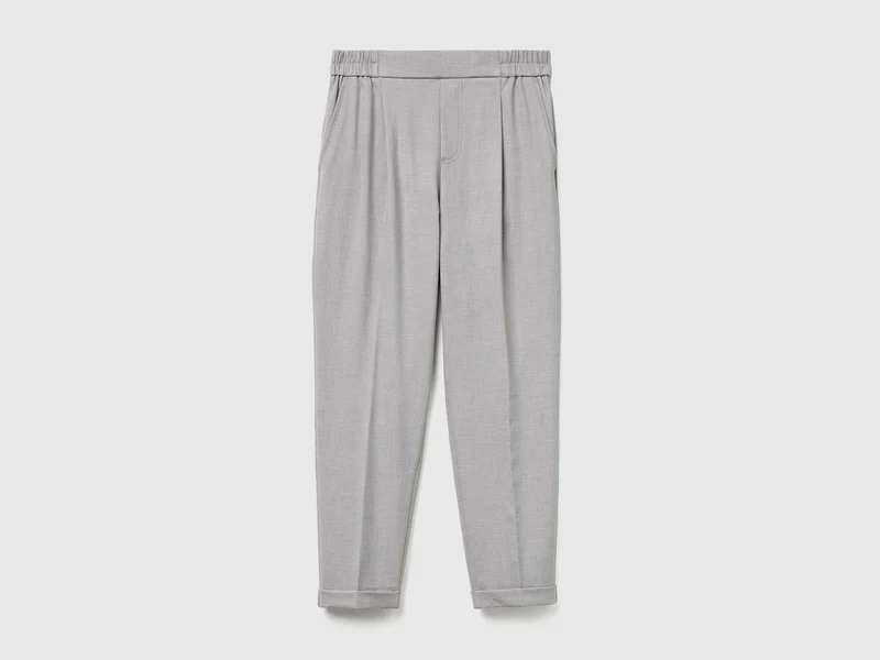 Hose mit Bündchen aus Stretch-Viskose-Mix