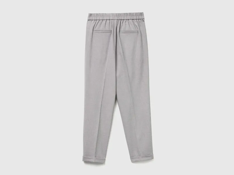 Hose mit Bündchen aus Stretch-Viskose-Mix