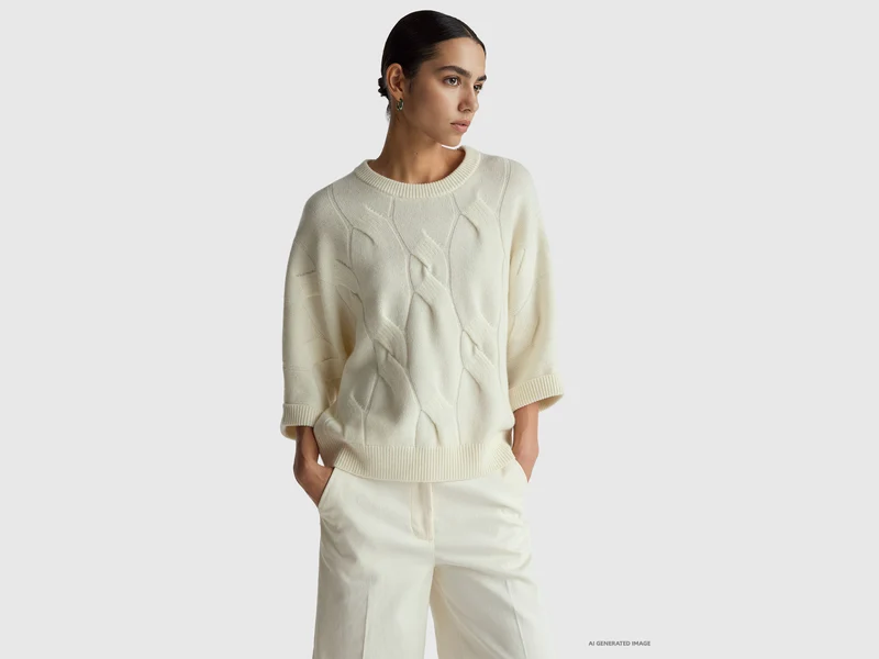 Pullover aus reinem Kaschmir mit Rautenmuster