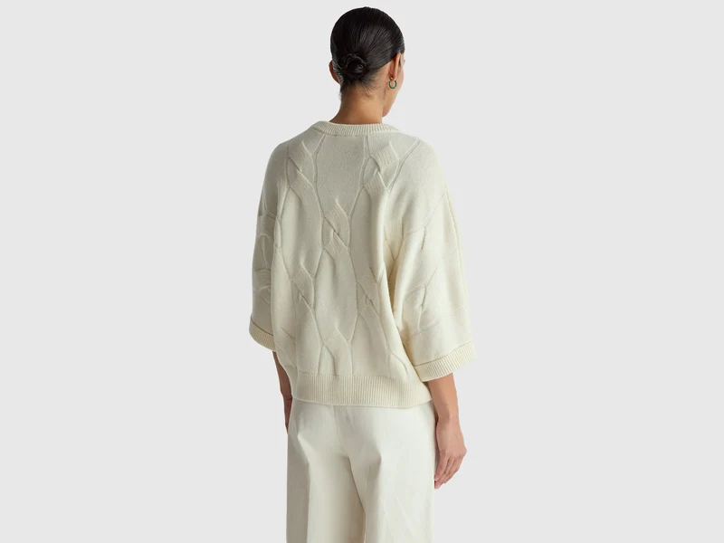 Pullover aus reinem Kaschmir mit Rautenmuster
