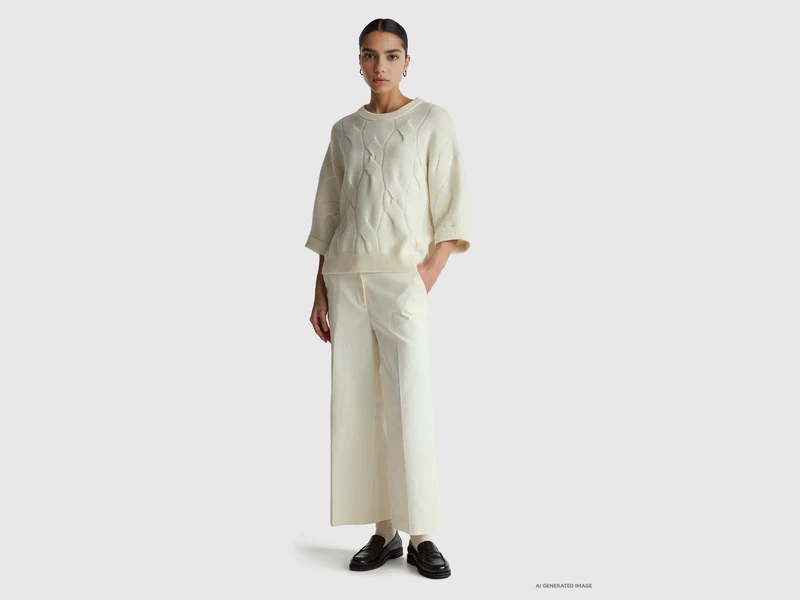 Pullover aus reinem Kaschmir mit Rautenmuster